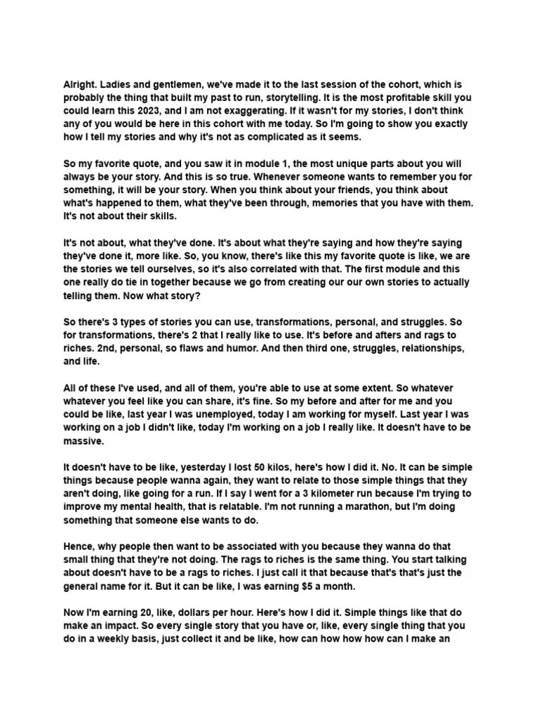 Storytelling Masterclass Pdf Storytelling