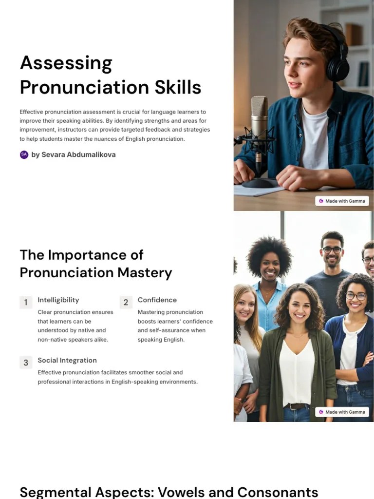 Assessing Pronunciation Skills | PDF | English Language | Stress (Linguistics)