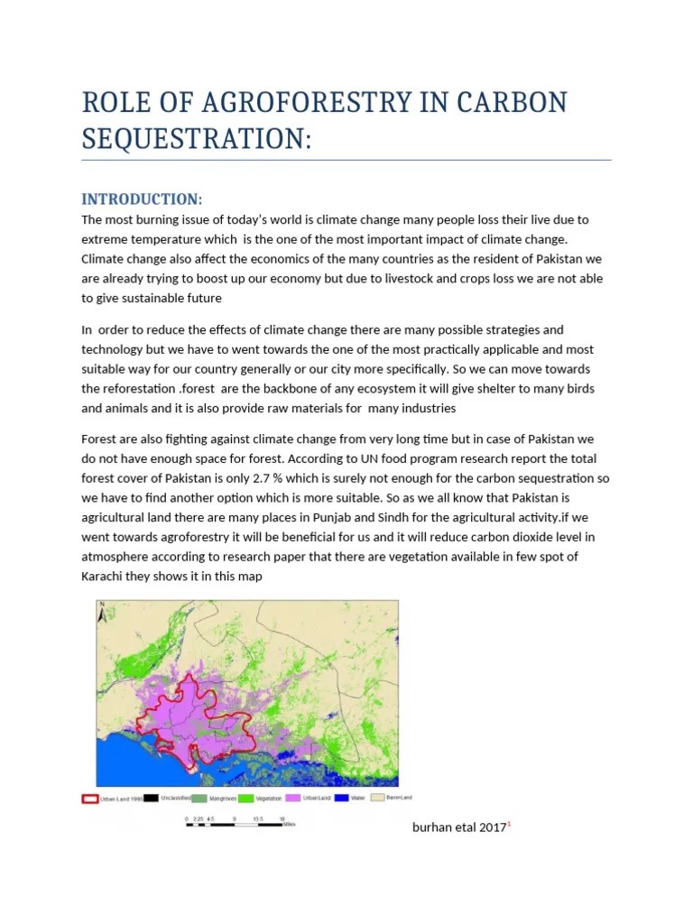 Role Of Agroforestry In Carbon Sequestration | PDF | Climate Change ...