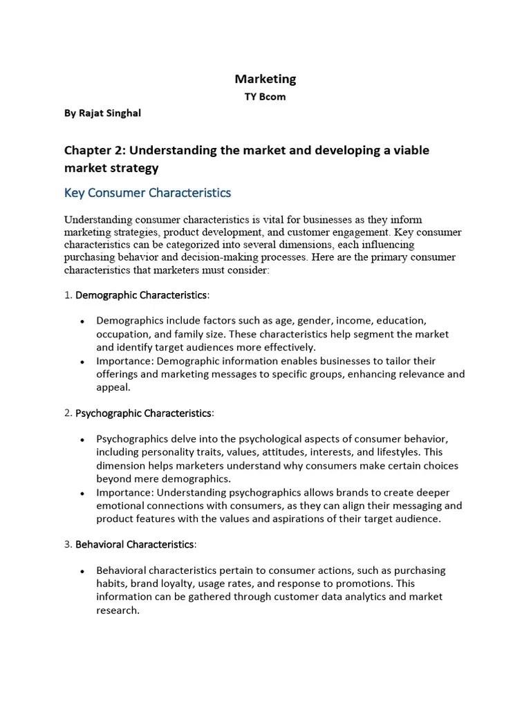 Marketing TY Bcom | PDF | Market Segmentation | Consumer Behaviour