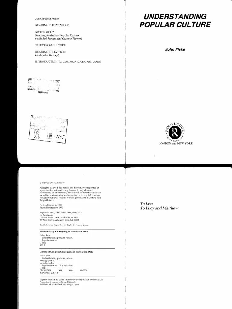Fiske Understanding Popular Culture | PDF