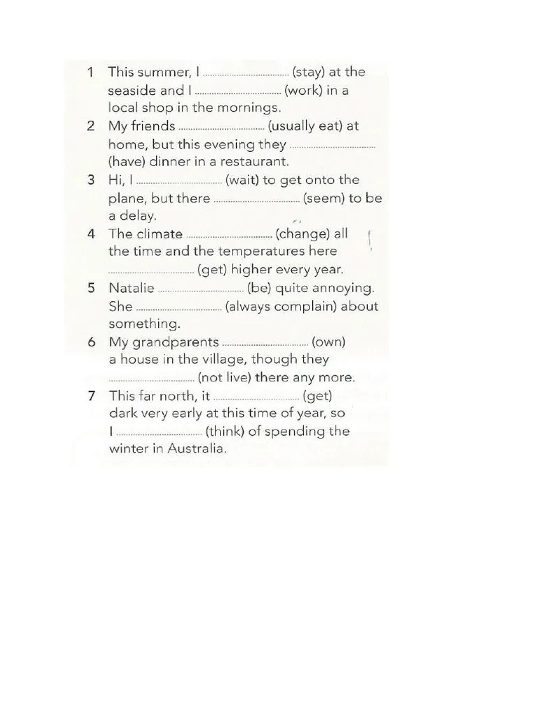 4present Tense - Simple - Continuous2 - B2 | PDF