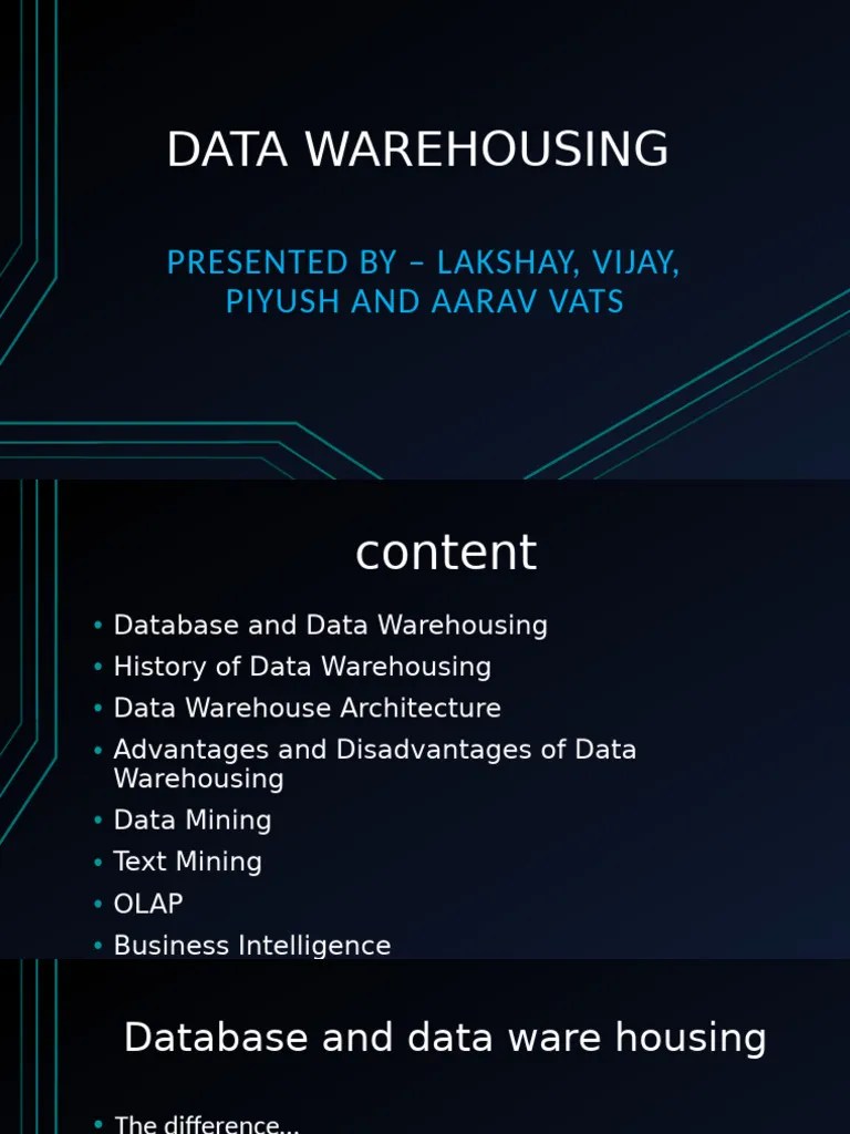 DATA WAREHOUSING | PDF | Data Warehouse | Data Mining