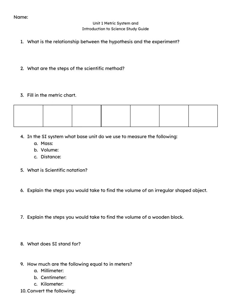 Unit 1 Study Guide | PDF