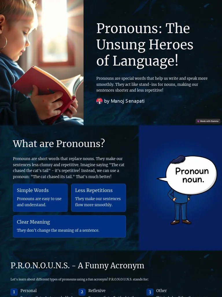 Pronouns The Unsung Heroes Of Language | PDF | Pronoun | Semantic Units