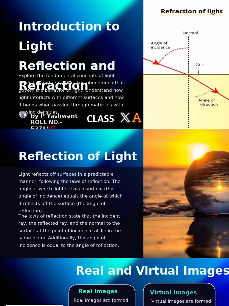Introduction To Light Reflection And Refraction | PDF | Refraction ...
