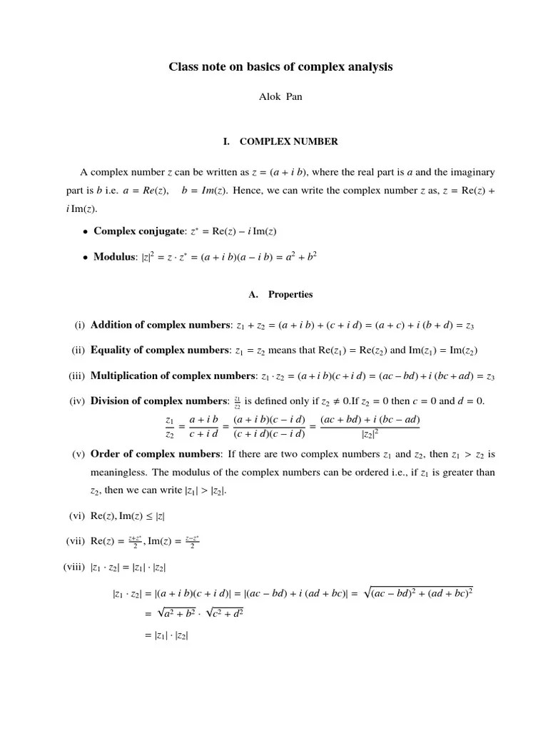Complex Variables | PDF | Complex Number | Numbers