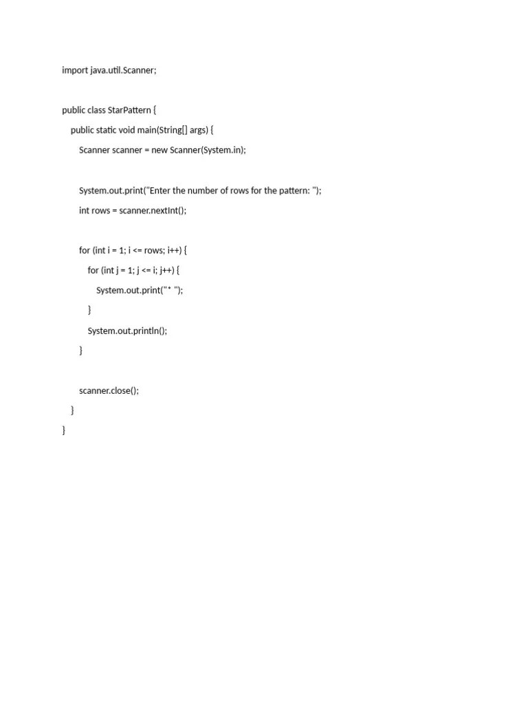 Java Program To Print Pattern | PDF