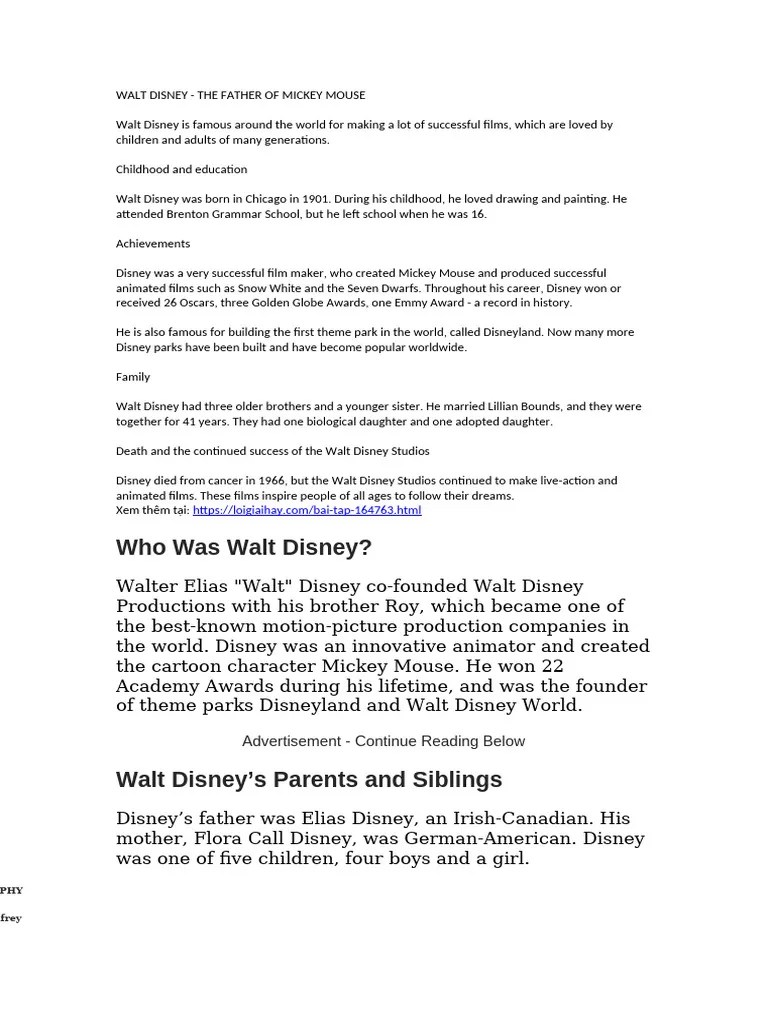 WALT DISNEY | PDF | Walt Disney | The Walt Disney Company