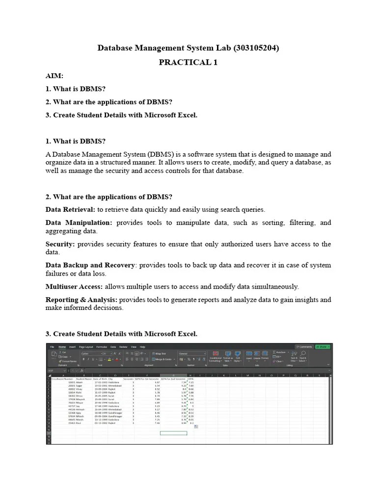 Dbms Lab Practicals All_240922_220546 | PDF | Databases | Data Management