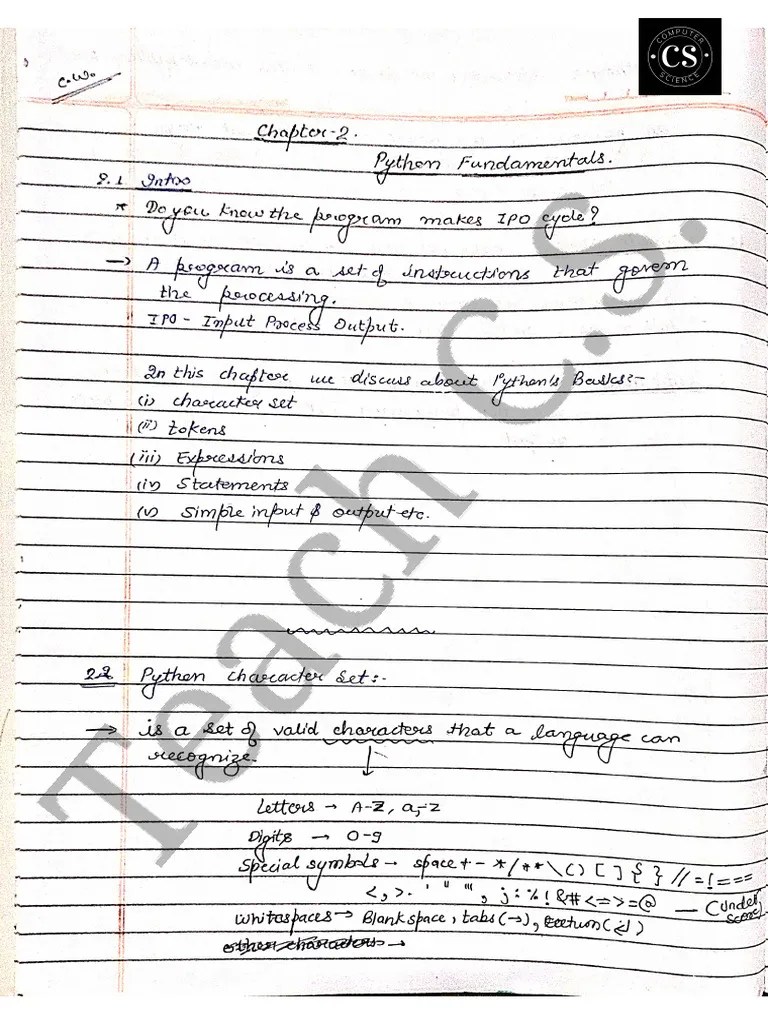 Chapter 2 Python Fundamentals | PDF