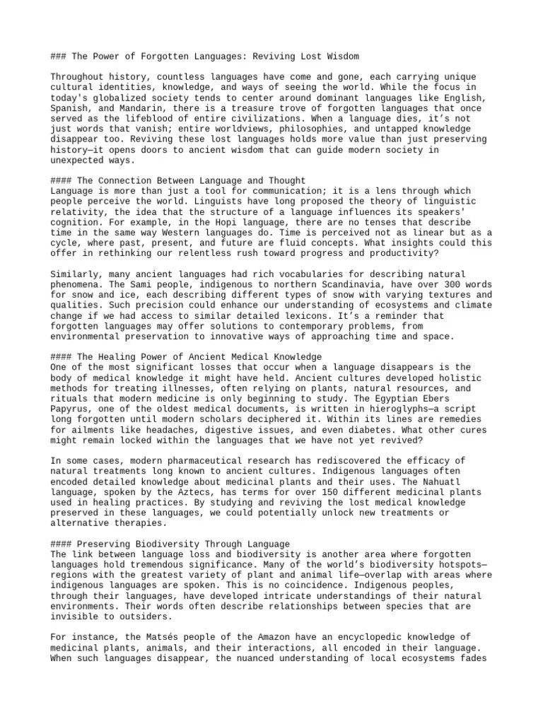 Power Of Forgotten Languages | PDF