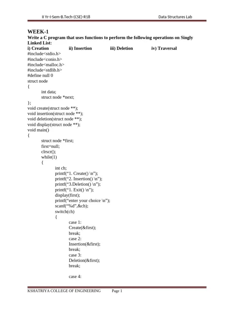 Ds Lab R18 | PDF | Queue (Abstract Data Type) | Pointer (Computer Programming)