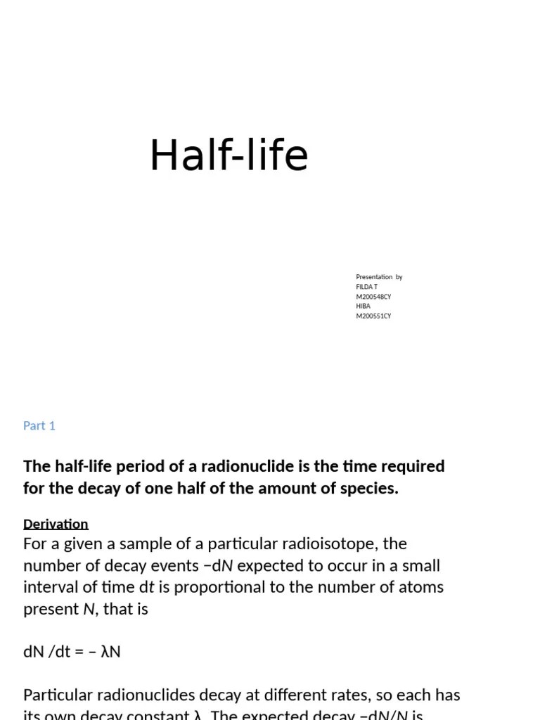 4 Half Life Pdf Radioactive Decay Radionuclide