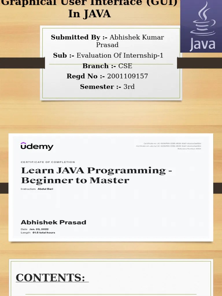 Share Graphical User Interface (GUI) In JAVA | PDF | Graphical User ...