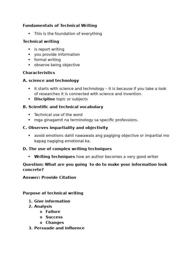 Fundamentals Of Technical Writing | PDF