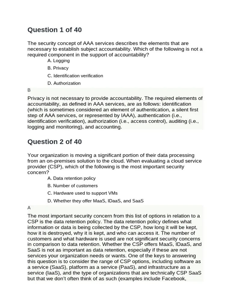CISSP 1st Assessment | PDF | Transport Layer Security | Denial Of Service Attack