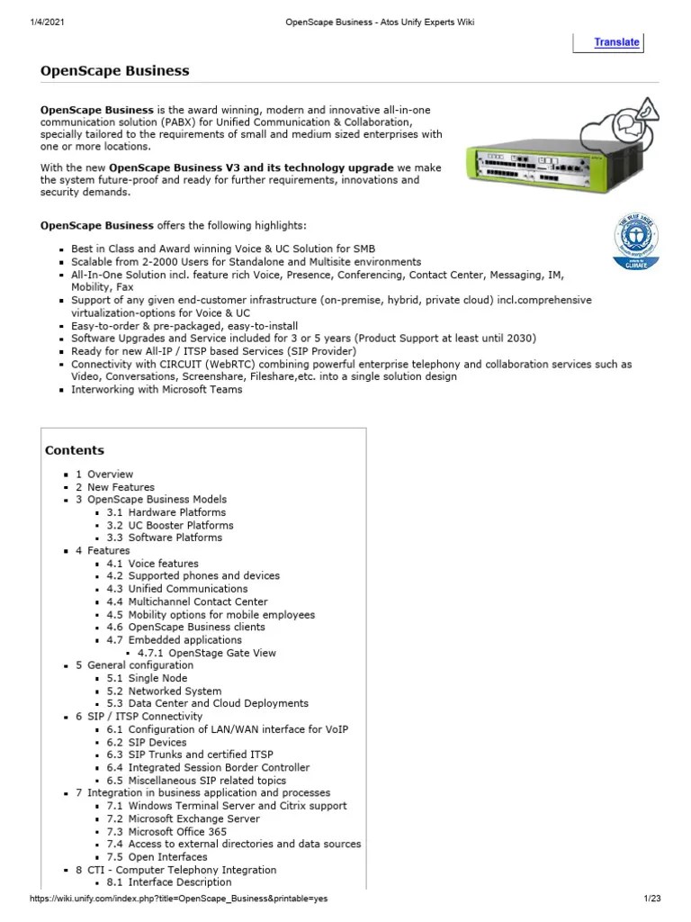 Openscape business