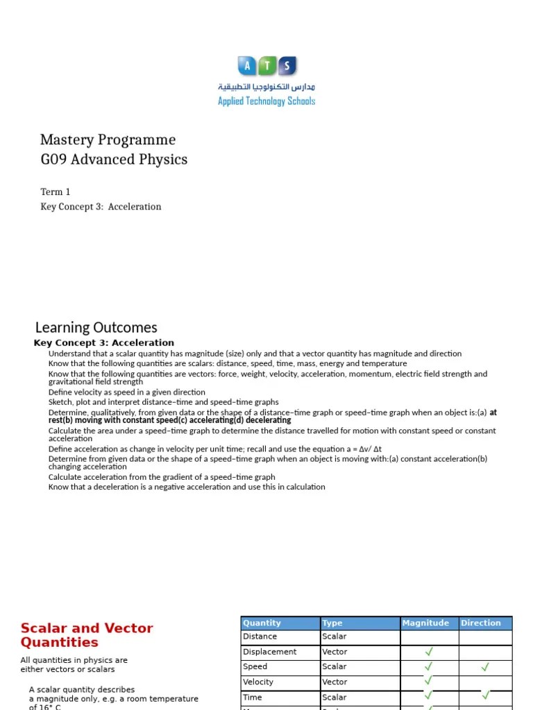 Key Concept 3- Acceleration | PDF | Acceleration | Velocity