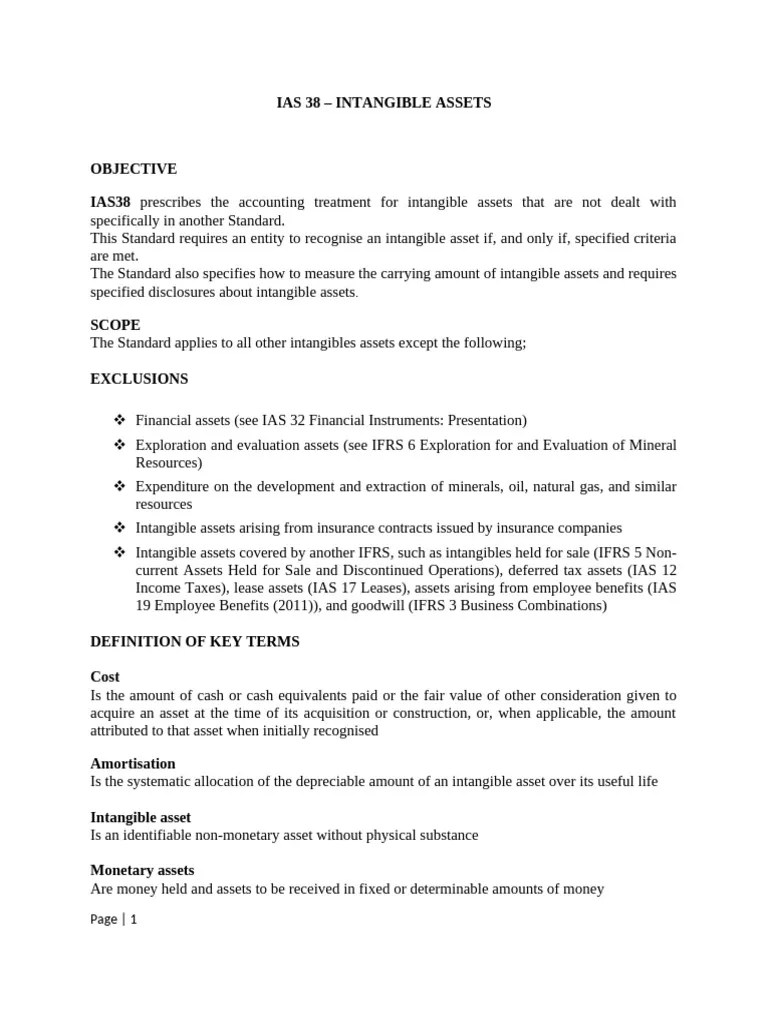 IAS 38 -INTANGIBLE ASSETS | PDF | Intangible Asset | Expense
