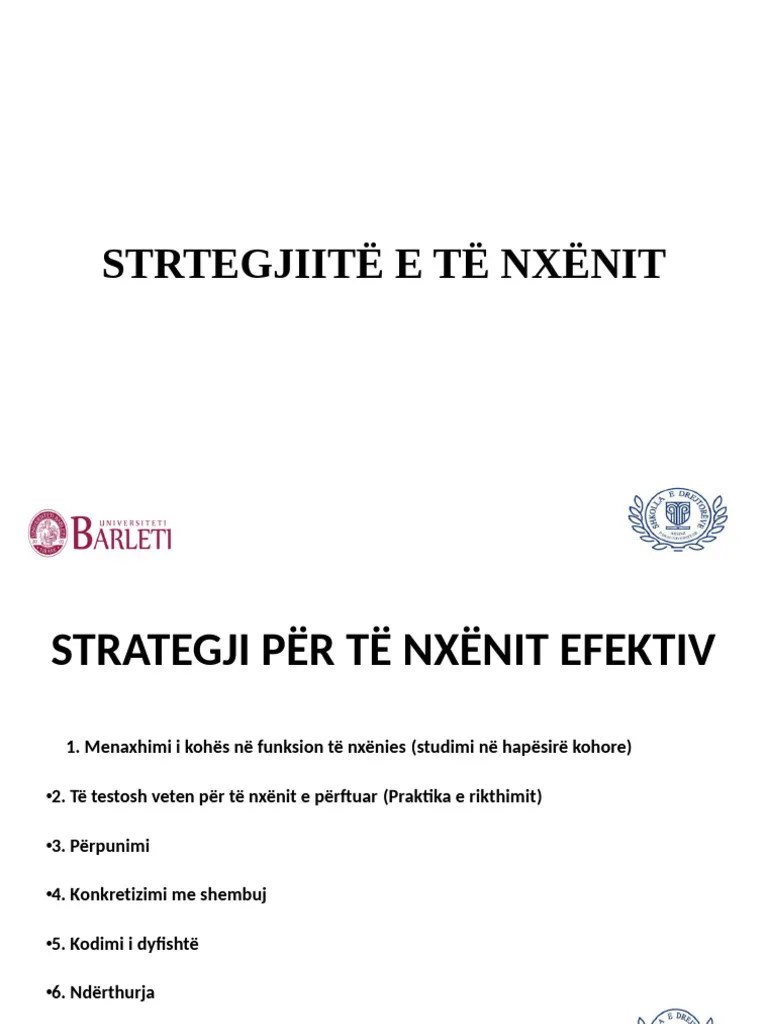 Strategjite E Te Nxenit | PDF