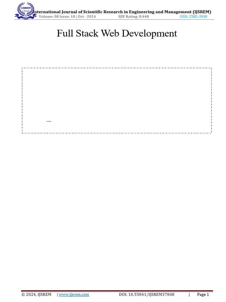 Full Stack Web Development | PDF | Web Development | World Wide Web