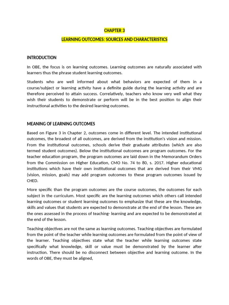 CHAPTER-3-Learning-Outcome-Sources-and-Characteristics | PDF | Learning ...