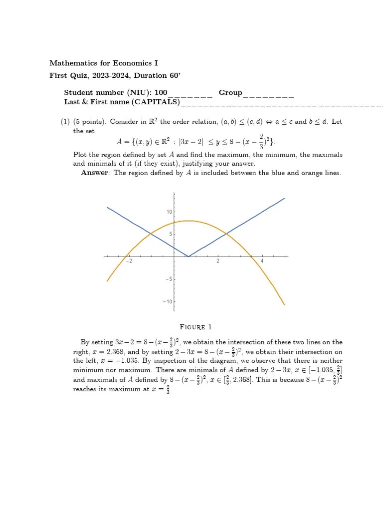 Quiz1 2024 With Answers | PDF | Function (Mathematics) | Asymptote