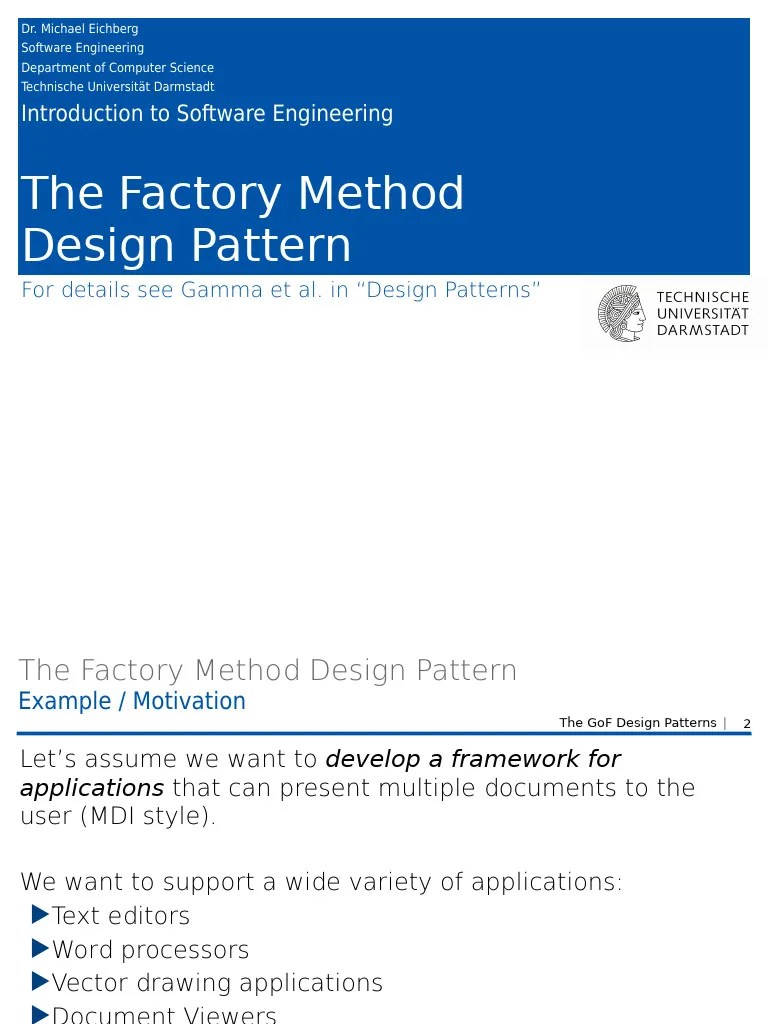 Factory Method And Abstract Factory Design Pattern | PDF | Business ...