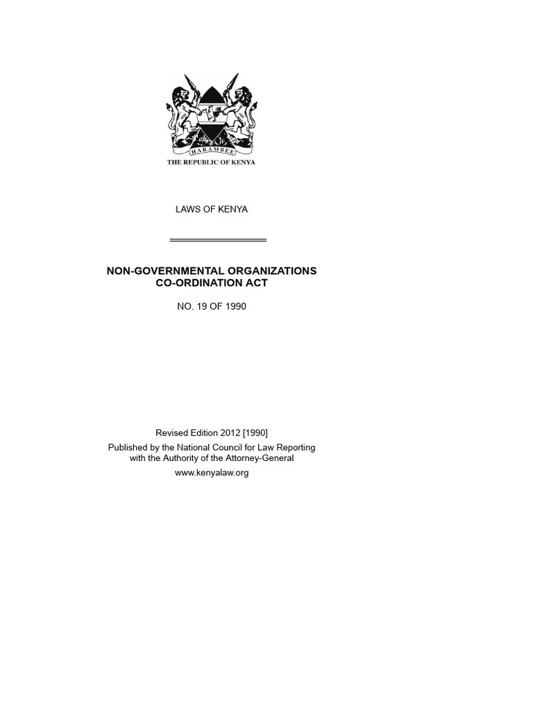 Non Governmental Organizations Co Ordination Act | PDF | Expense | Justice
