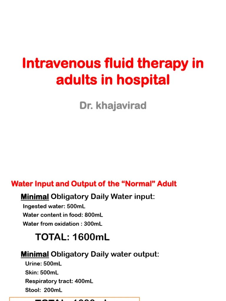 Hospital Adult IV Fluid Therapy Guide | PDF | Intravenous Therapy ...