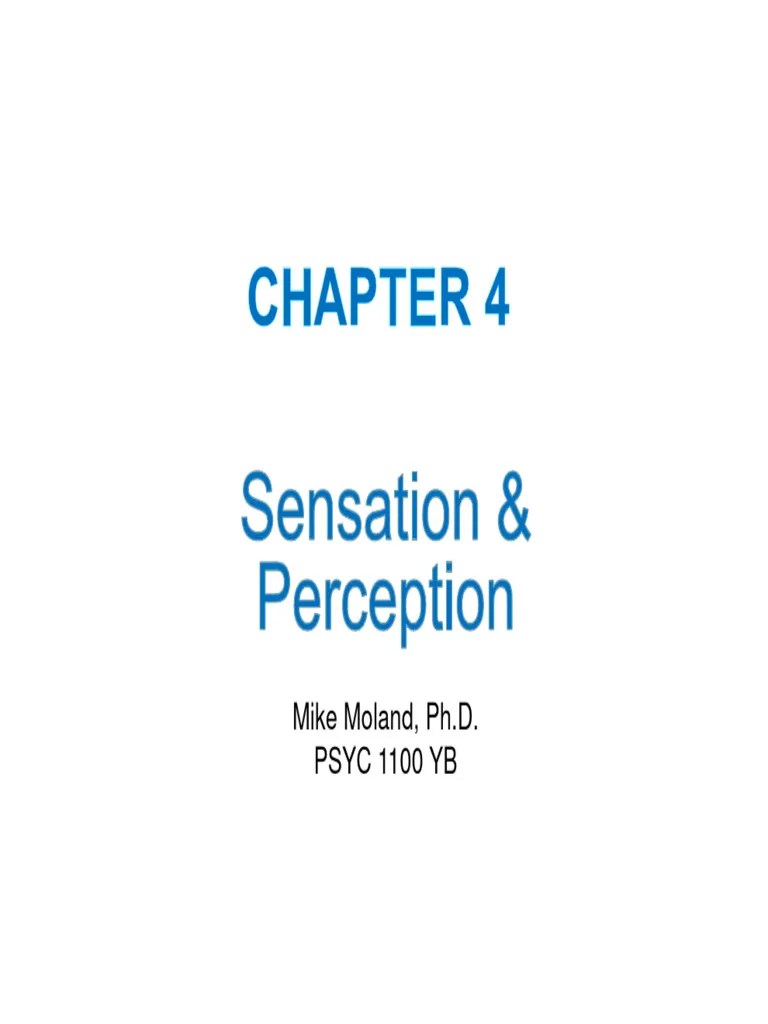 Chapter 4 Slides - Psych 1100 YB - Sensation & Perception | PDF ...