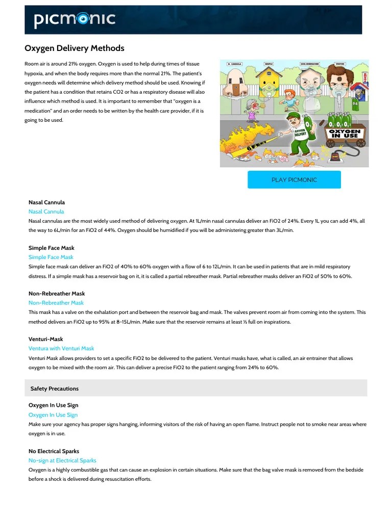 Oxygen Delivery Methods: Nasal Cannula | PDF | Respiration | Clinical ...