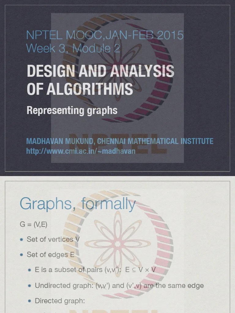 Nptel Week3 Module2 Graphrepresentation | PDF | Combinatorics ...