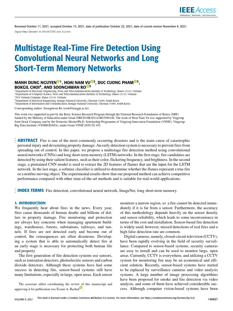 +2021 Multistage Real-Time Fire Detection Using Convolutional Neural ...