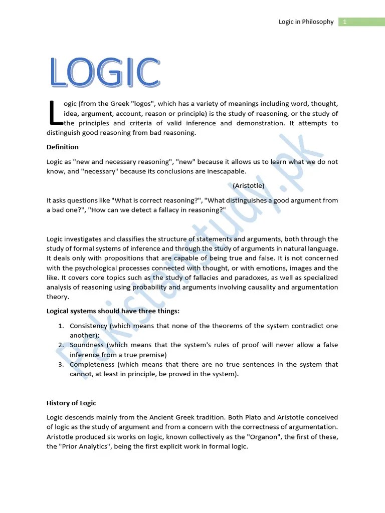 Logic | PDF | Logic | Inductive Reasoning