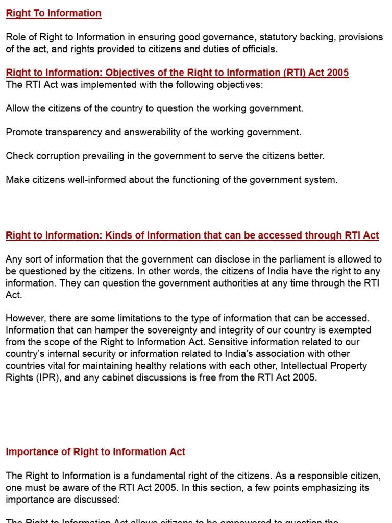 RTI Act | PDF | Freedom Of Information Laws By Country | Public Law
