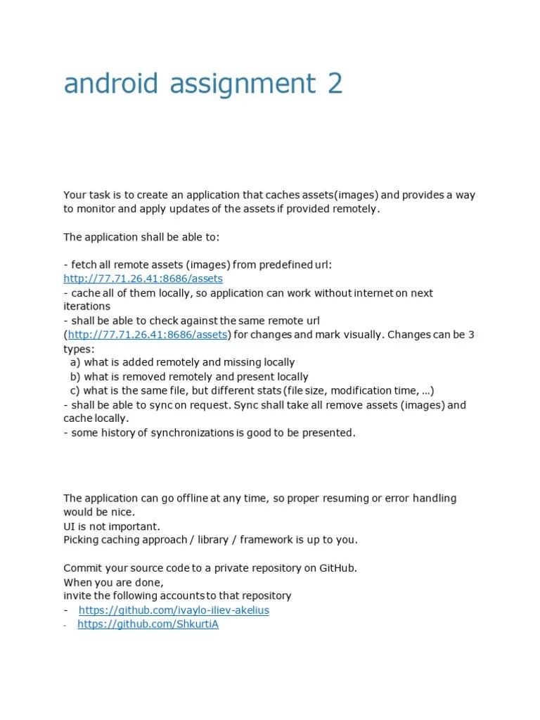 Android Assignment 2 | PDF