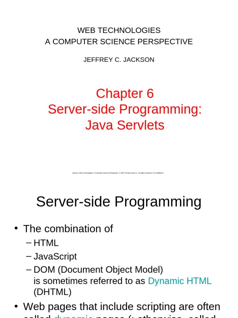 Chapter6 Server-side Programming-Java Servlets | PDF | Http Cookie ...