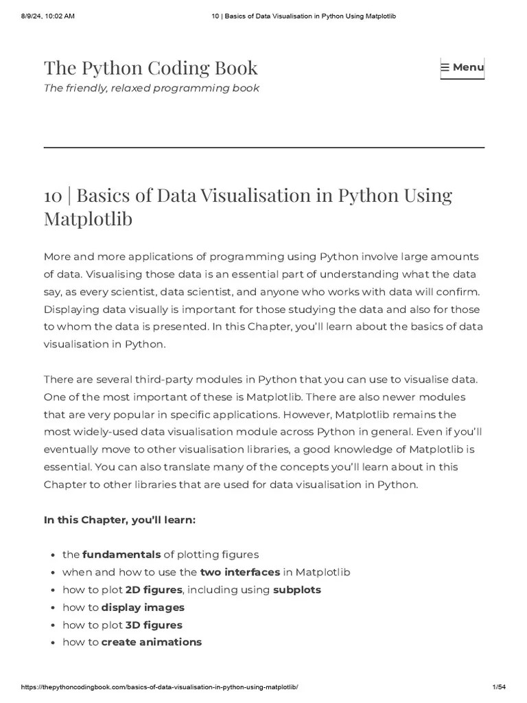 Data Visualisation In Python Using Matplotlib | PDF | Parameter ...