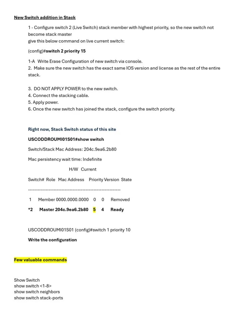 New Switch Addition In Stack | PDF | Technology & Engineering