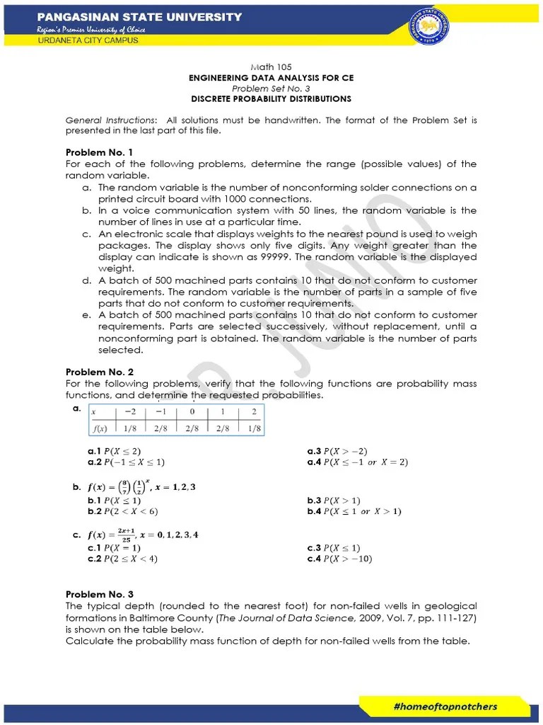 Problem-Set-No-3 | PDF | Random Variable | Probability Distribution