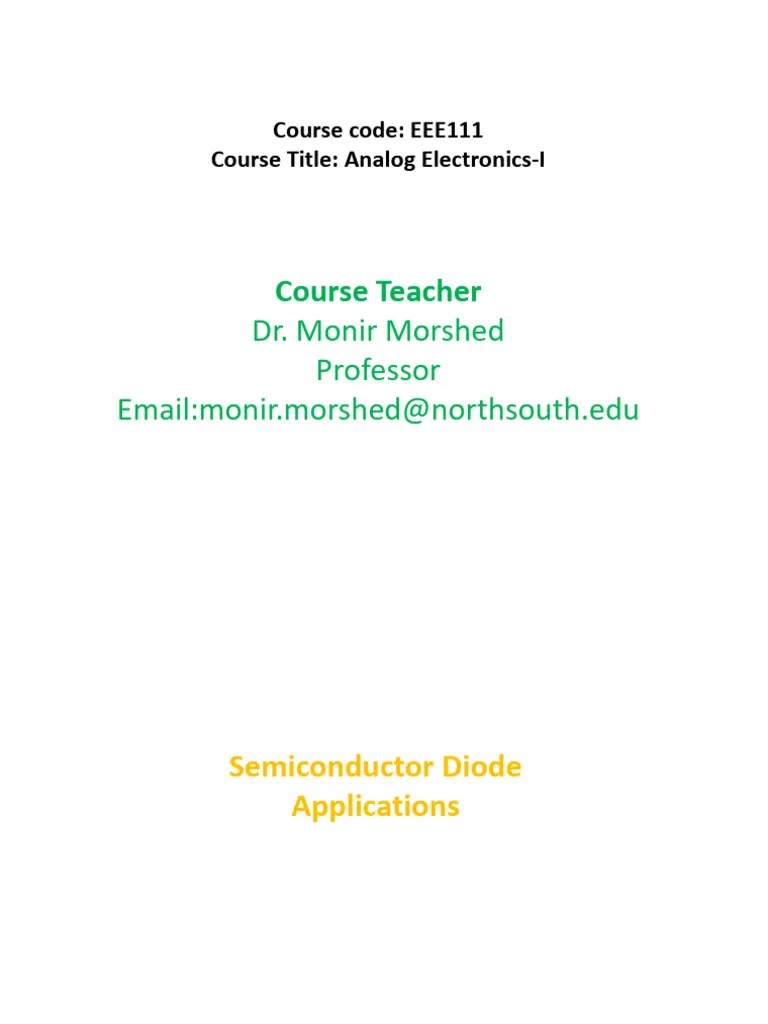 Lecture-04 | PDF | Rectifier | Diode