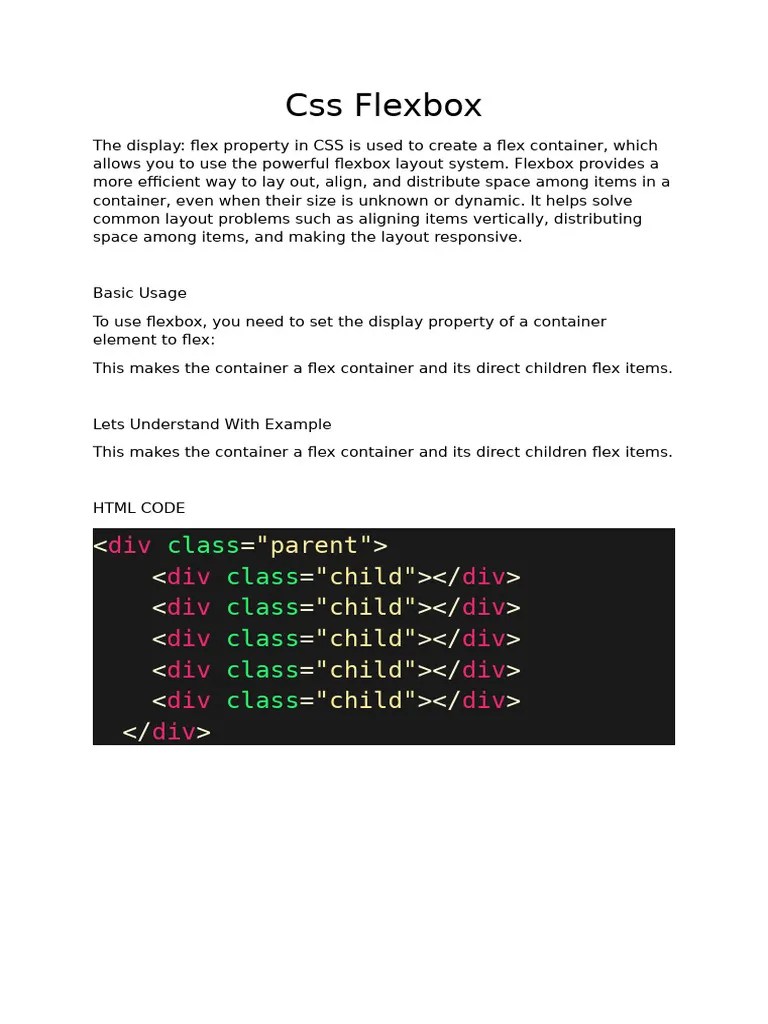 Css Flexbox Part1 | PDF | Teaching Methods & Materials | Art