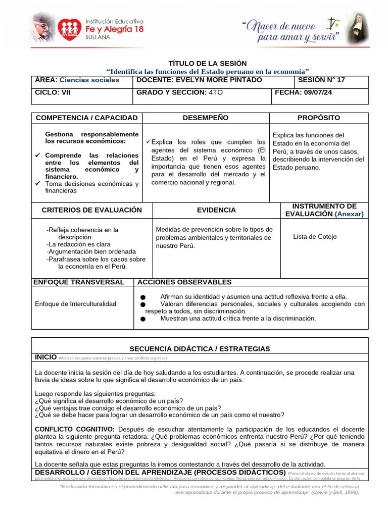SESION 17 CC.SS 4TO | PDF | Evaluación | Aprendizaje