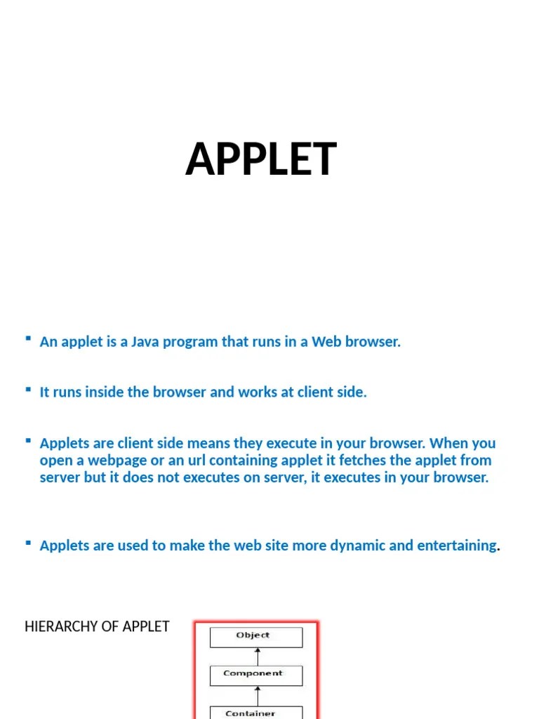 Applet Unit 2 | PDF | Java (Programming Language) | Java (Software ...