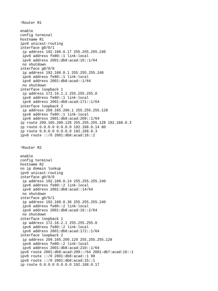 16.3.2 Lab - Troubleshoot IPv4 And IPv6 Static And Default Routes ...