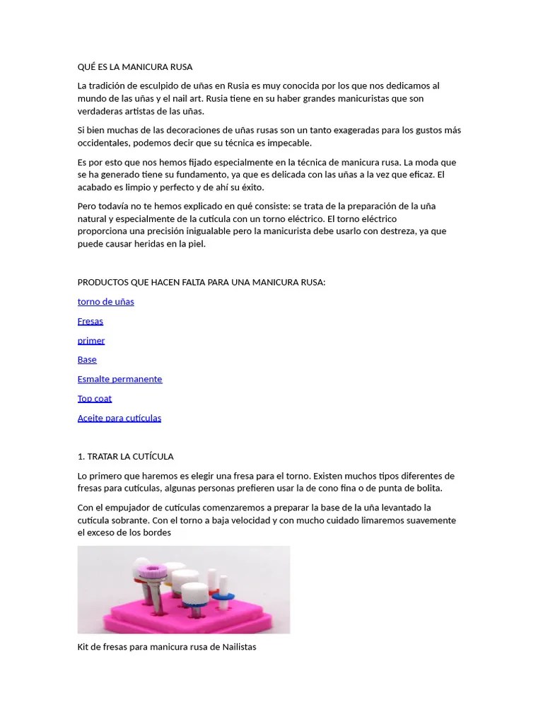 Qué Es La Manicura Rusa | PDF | Clavo (anatomía)