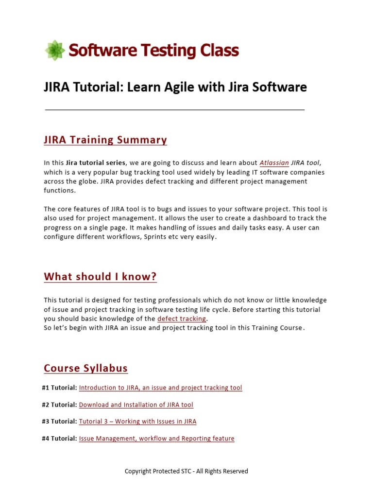 JIRA Tutorial PDF | PDF