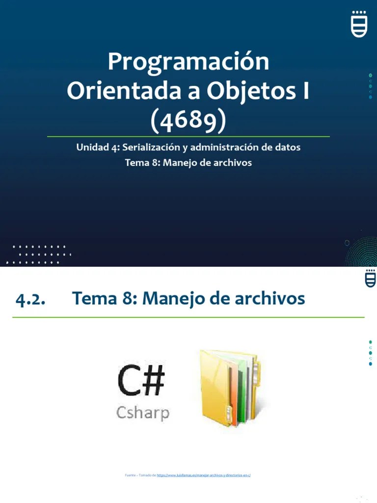 PPT 2023 03 U04 T08 Programacion Orientada A Objetos I (4689) | PDF ...